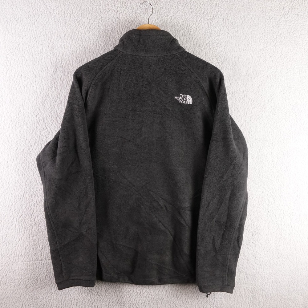 The North Face Mens Large Full Zip Fleece Jacket Black Mock Neck Outdoor Camping - Picture 2 of 7